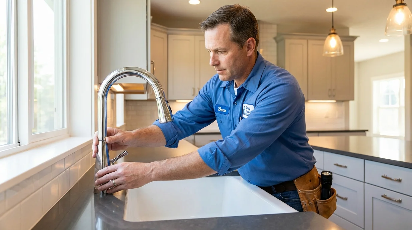 Kitchen faucet installation by Johns Plumbing LLC in Roseland